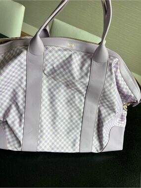 NWOT Stoney Clover Lane Lavender Gingham Travel Weekender Bag